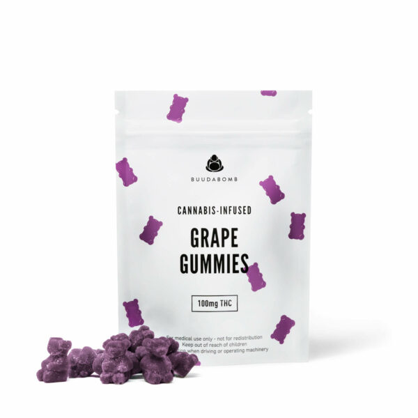 Buudabomb – Grape Gummies 100mg THC | WhitePalm Canada