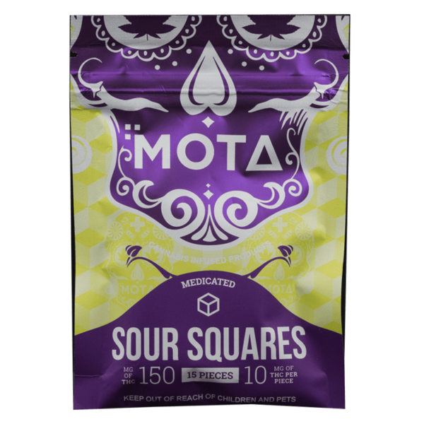 MOTA Edibles – Sour Squares – 150mg THC | WhitePalm Canada