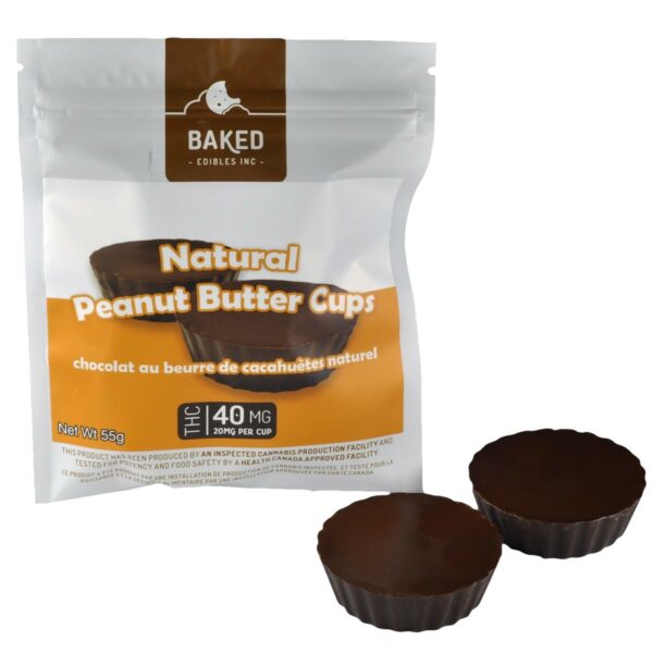 Baked Edibles – Chocolate Mini Peanut Butter Cups 40mg THC | WhitePalm Canada