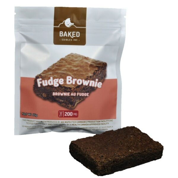 Baked Edibles – Fudge Brownie 200mg THC | WhitePalm Canada