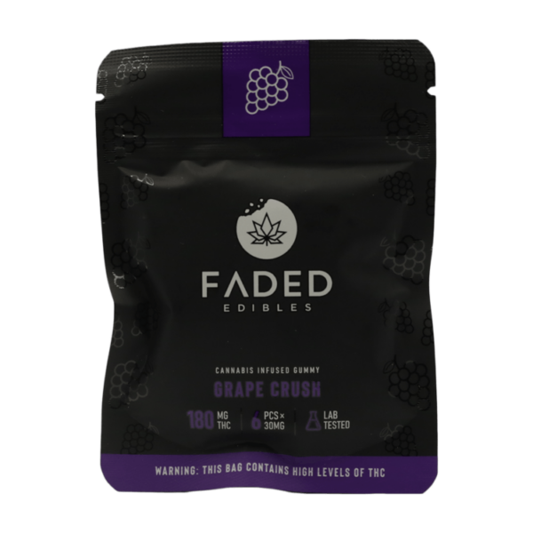 Faded Edibles – Grape Crush – 180mg | WhitePalm Canada