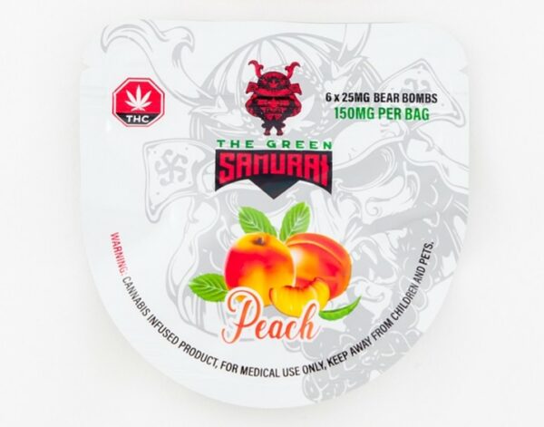 The Green Samurai – Peach Gummies – 150mg | WhitePalm Canada