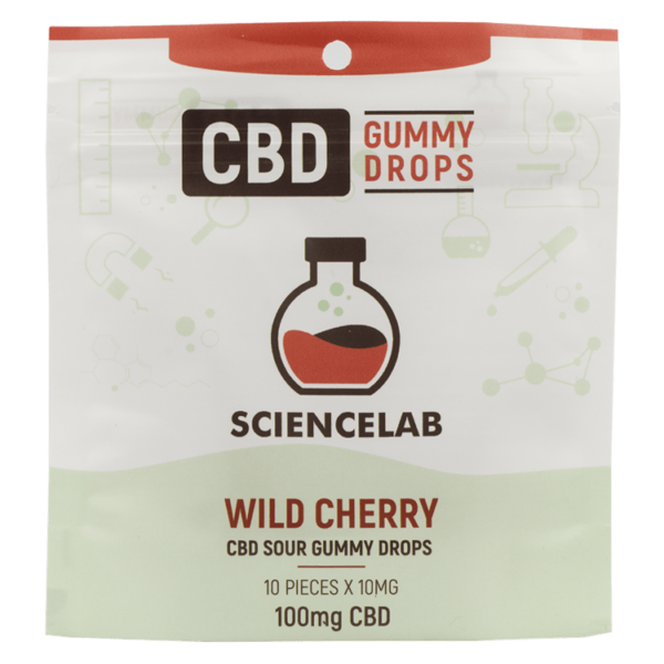 Sciencelab – CBD Sour Gummy Drops – Wild Cherry 100mg CBD | WhitePalm Canada