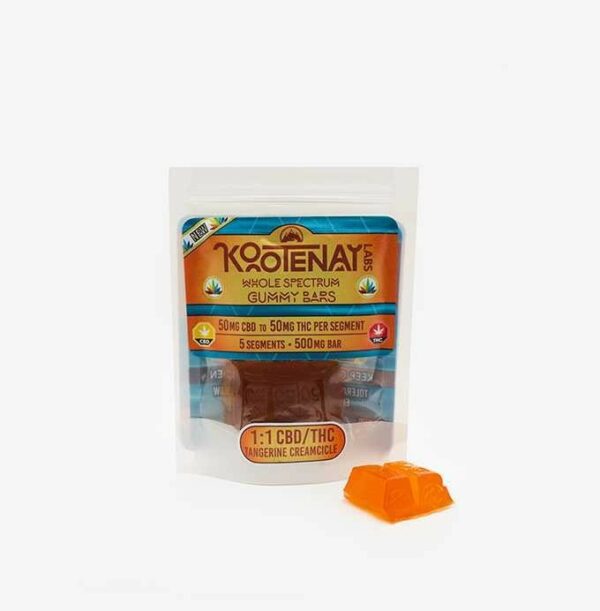 Kootenay Labs – 1:1 Tangerine Creamsicle Gummy – (500mg total) | WhitePalm Canada