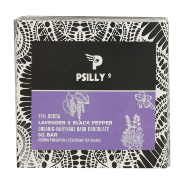 Psilly – Dark Chocolate Bar – Lavender & Black Pepper | WhitePalm Canada