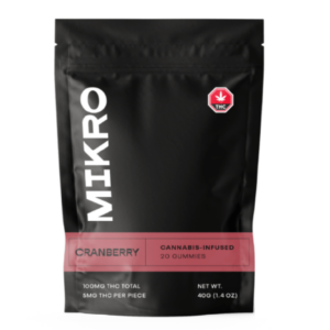 Mikro – THC Gummies – 100mg THC – Cranberry | WhitePalm Canada