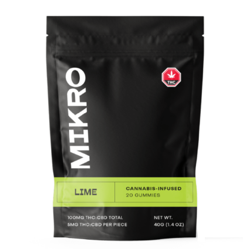 Mikro – 1:1 THC/CBD Gummies – 100mg – Lime | WhitePalm Canada
