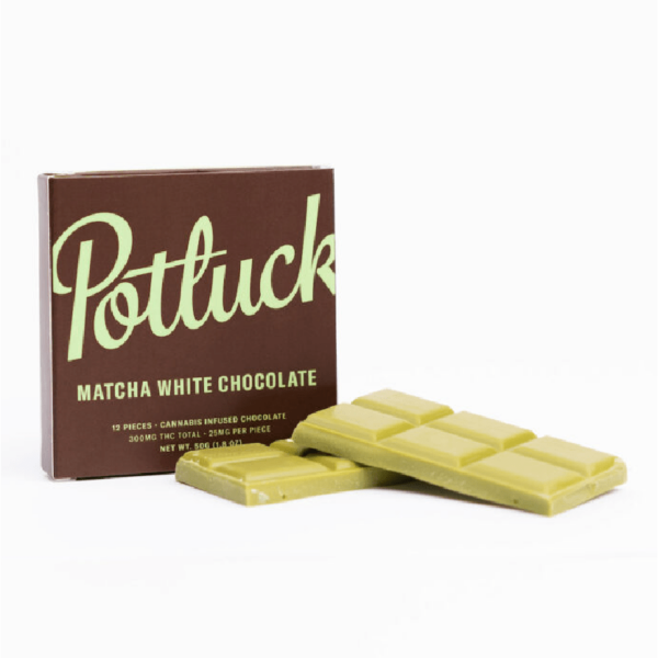 Potluck – Infused Chocolate – Matcha White Chocolate – 300mg THC | WhitePalm Canada