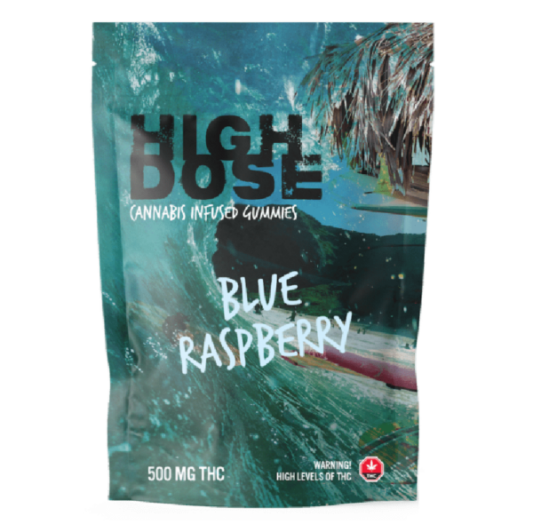 High Dose – cannabis Infused Gummies – Blue Raspberry – 1000mg/1500mg | WhitePalm Canada