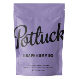 Potluck Extracts – Grape Gummies (1:1) – 100mg THC / 100mg CBD | WhitePalm Canada