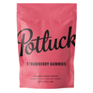 Potluck Extracts – Strawberry Gummies – 200mg THC | WhitePalm Canada