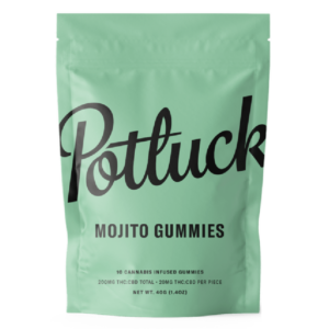 Potluck Extracts – Mojito Gummies (1:1) – 100mg THC / 100mg CBD | WhitePalm Canada