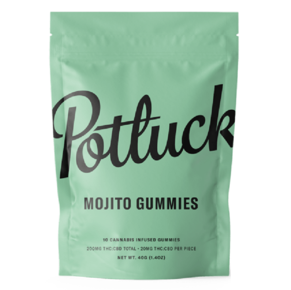 Potluck Extracts – Mojito Gummies (1:1) – 100mg THC / 100mg CBD | WhitePalm Canada