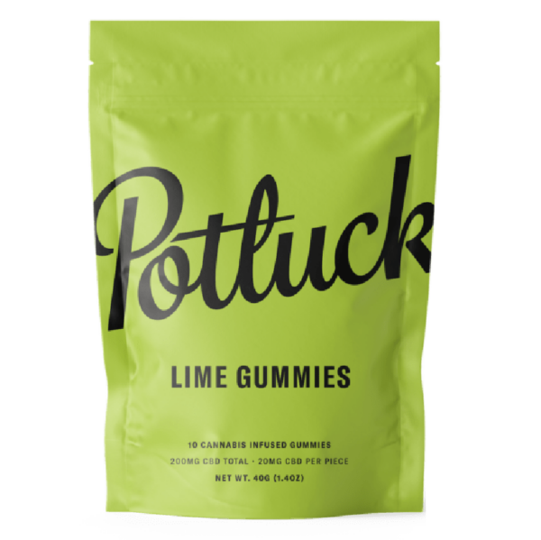 Potluck Extracts – Lime Gummies (CBD) – 200mg | WhitePalm Canada