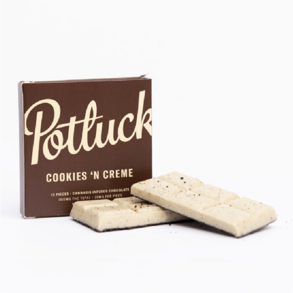 Potluck – Infused Chocolate – Cookies & Cream – 300mg THC | WhitePalm Canada