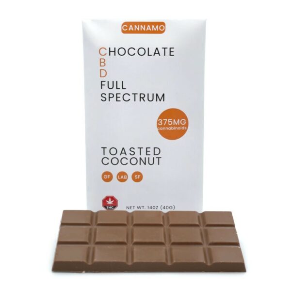 Cannamo – Full Spectrum CBD Chocolate – 375mg – Toasted Coconut | WhitePalm Canada